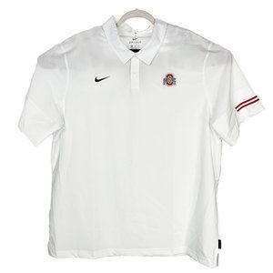 Nike Men's Size 2XL White Ohio State Polo Shirt